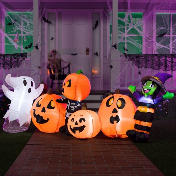 Joiedomi 8 ft Long Halloween Inflatable Three Characters and Pumpkin Patch - Picture 8 of 8